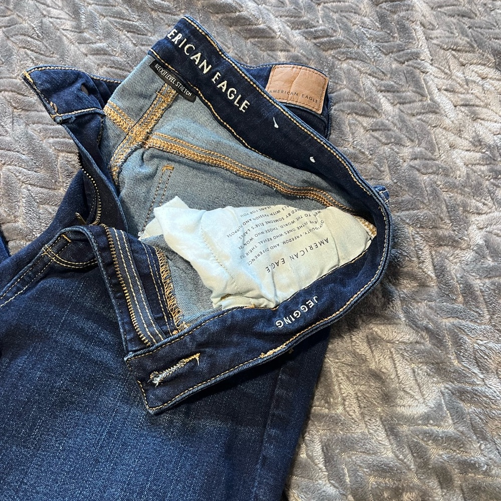 American Eagle Outfitters Dark Indigo Stretch Skinny Jeans 12 - Picture 4 of 5